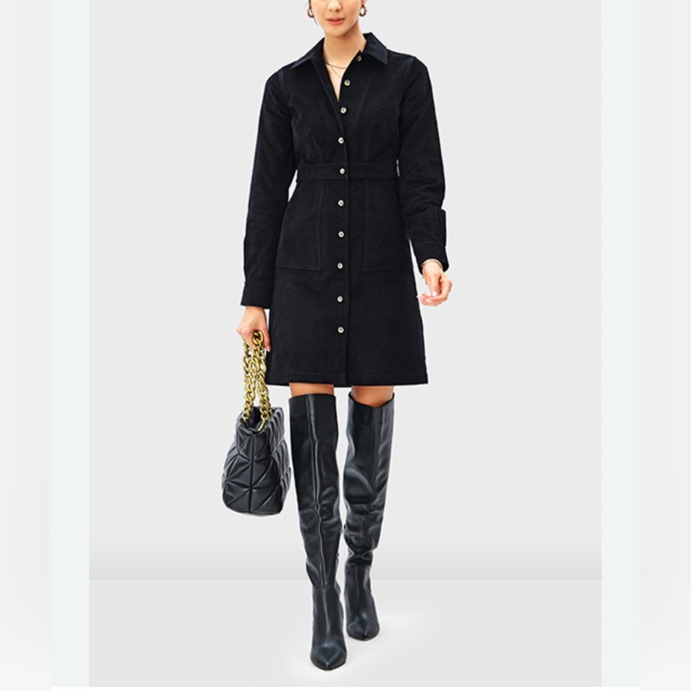 Monterey Bay Vintage Suede-Look Western Long Sleeve Dress | Size 10 | USA Made